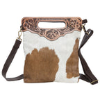 Celine – Genuine Cowhide and Tooled Leather Bag