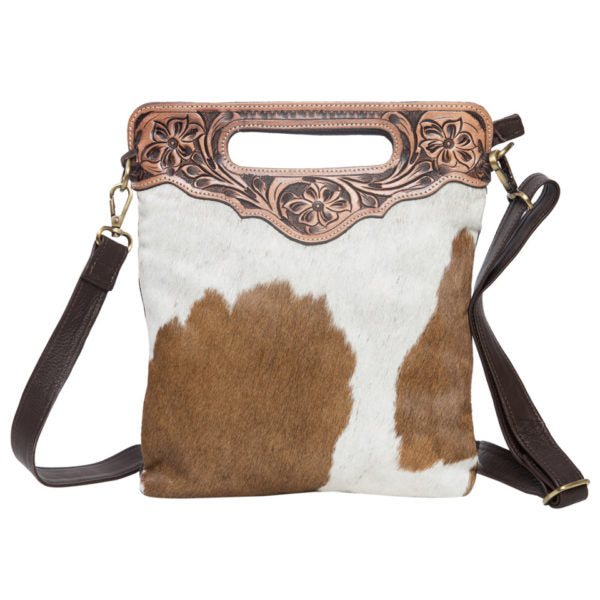 Celine – Genuine Cowhide and Tooled Leather Bag