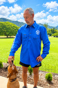 JOSH - Men's Cobalt Blue Half Button Work Shirt