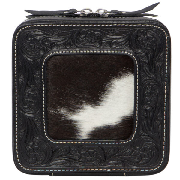 Joy - Genuine Tooled Leather and Cowhide Jewellery Box
