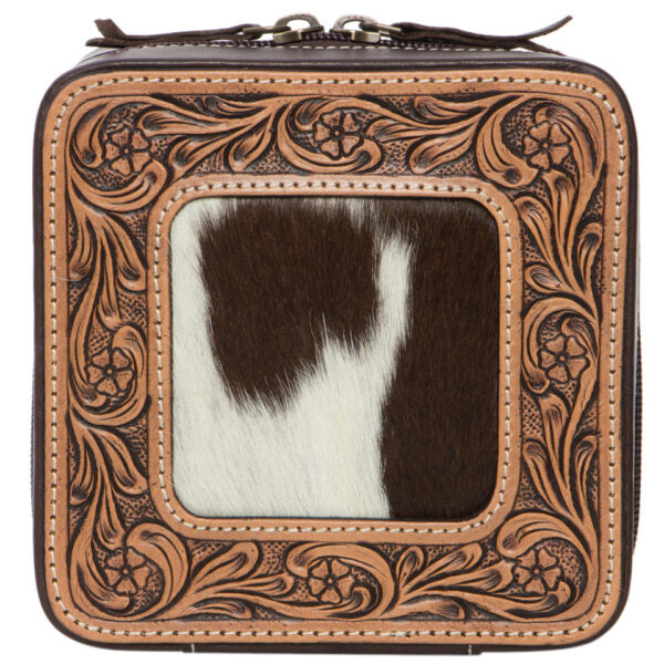 Joy - Genuine Tooled Leather and Cowhide Jewellery Box