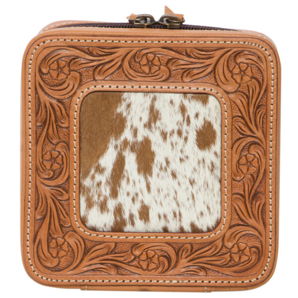 Joy - Genuine Tooled Leather and Cowhide Jewellery Box