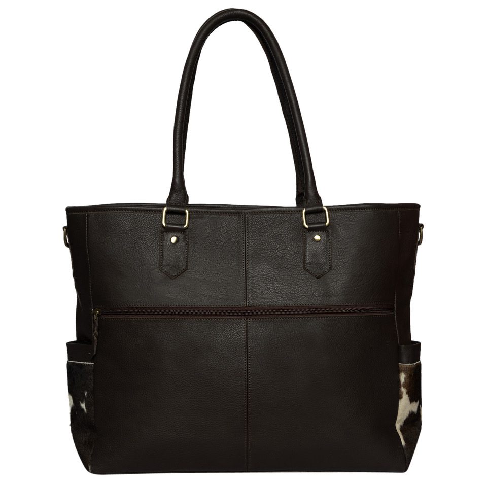Trina – Genuine Leather and Cowhide Nappy Bag