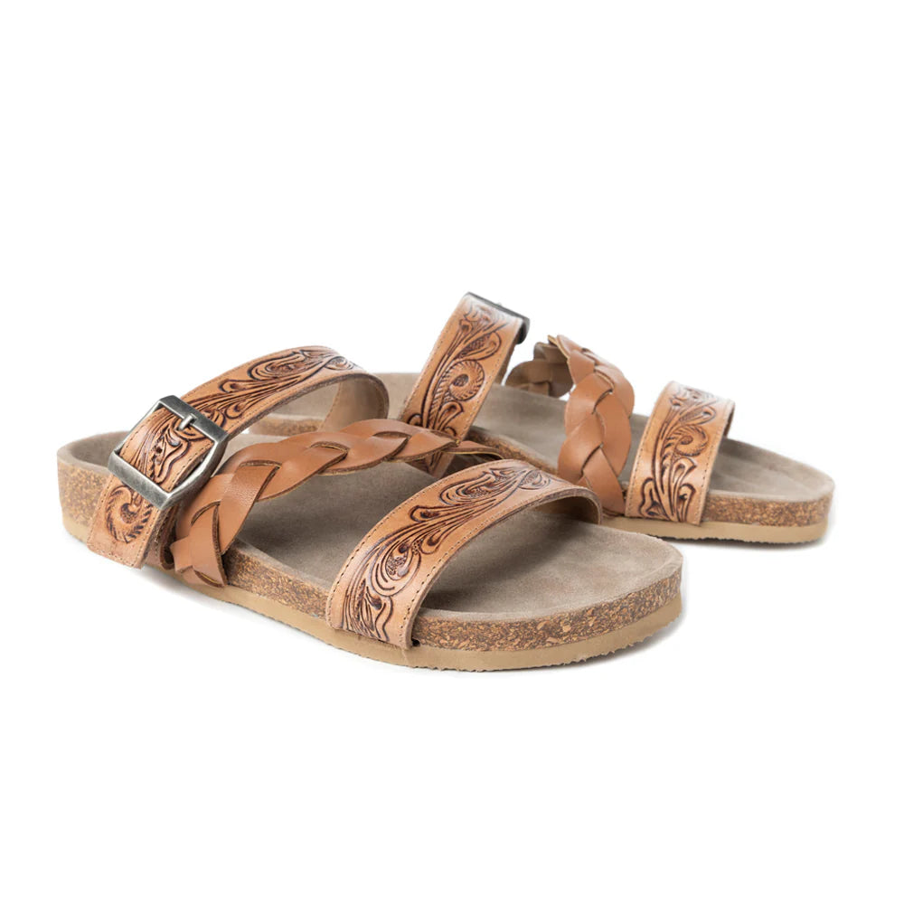Dustbark - Durable Tooled Leather Country Work & Western  Sandals Australia