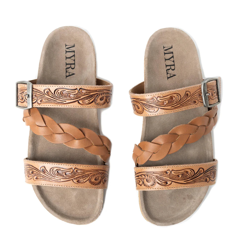 Dustbark - Durable Tooled Leather Country Work & Western  Sandals Australia