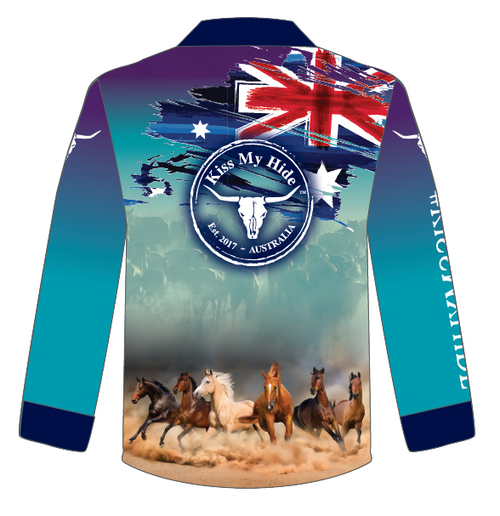 Adult "HORSES" Design Fishing Shirt - 2024 LOGO