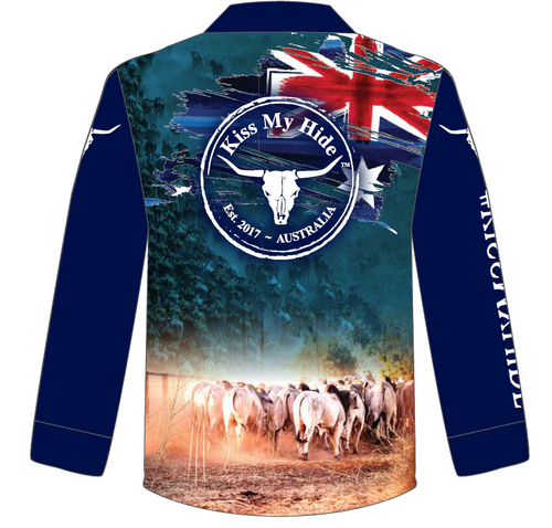 Adult "CATTLE" Design Fishing Shirt 3XL - 2024 LOGO