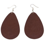 Pear Drop Tooled Leather Earrings