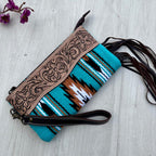 Mary – Genuine Leather and Saddle Blanket Clutch