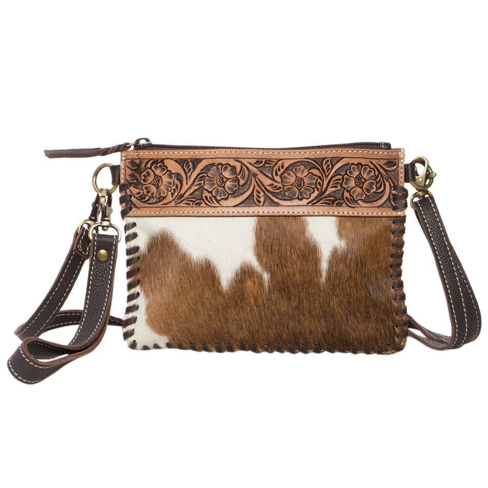Val – Genuine Tooled Leather and Cowhide Clutch