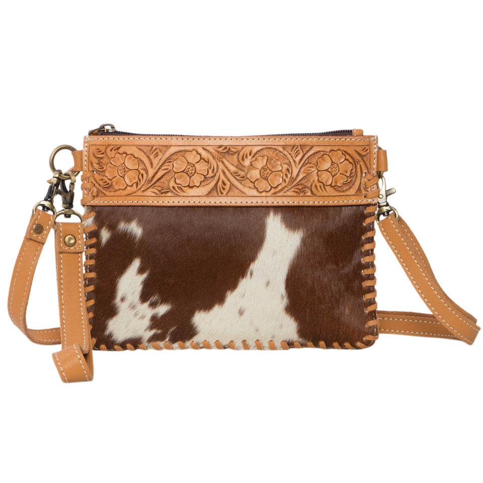 Val – Genuine Tooled Leather and Cowhide Clutch