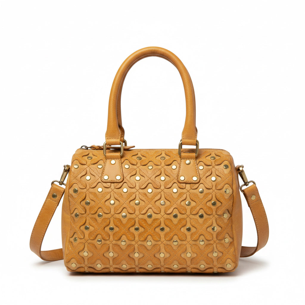 Glady Leather Studded Handbag