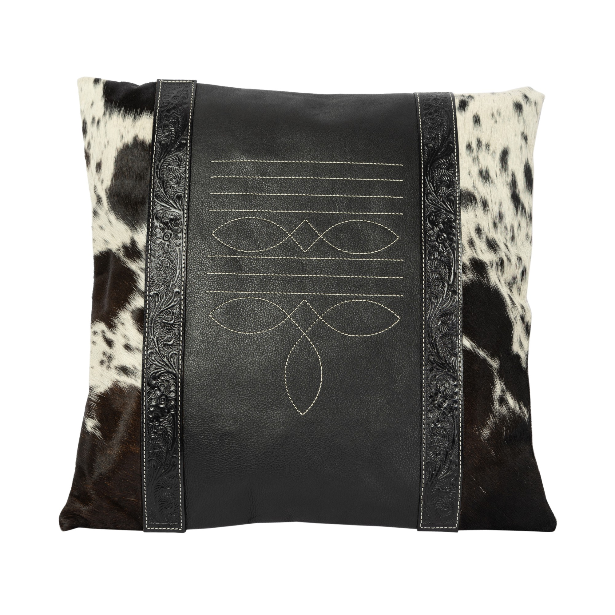 Genuine Cowhide and Leather Boot Stitch Cushion