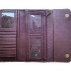 Angie Turquoise/White Saddle Blanket and Tooled Leather Trifold Wallet