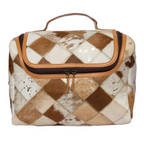 Isabella – Genuine Patchwork Cowhide Make Up/ Toiletry Kit