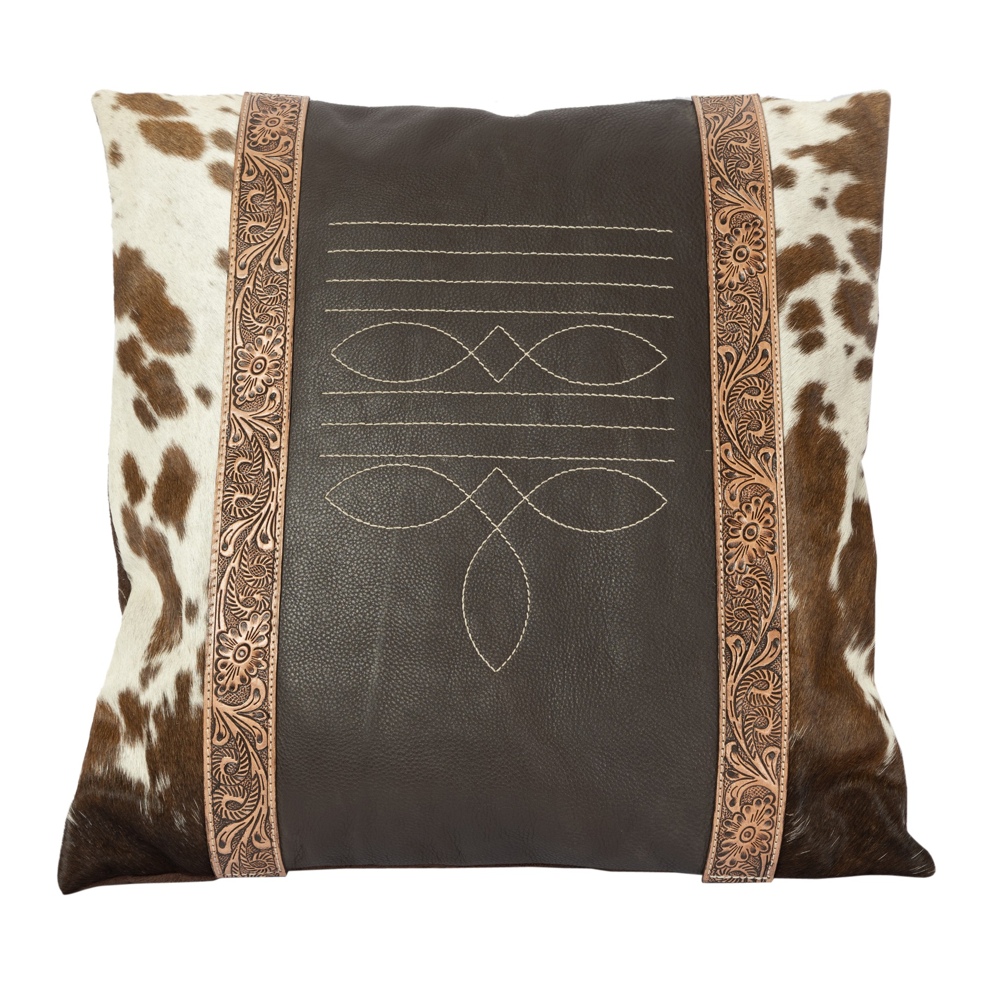 Genuine Cowhide and Leather Boot Stitch Cushion