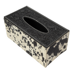CALLUM - genuine Tooled Leather and Cowhide Tissue Box