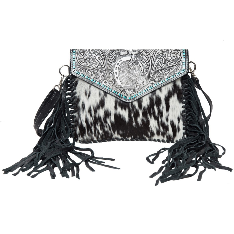 Luci – Genuine tooled Leather and Cowhide Bag