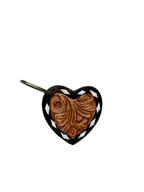 "Heart" Tooled Leather and Genuine Cowhide Keychain – Personalised Leather Gift