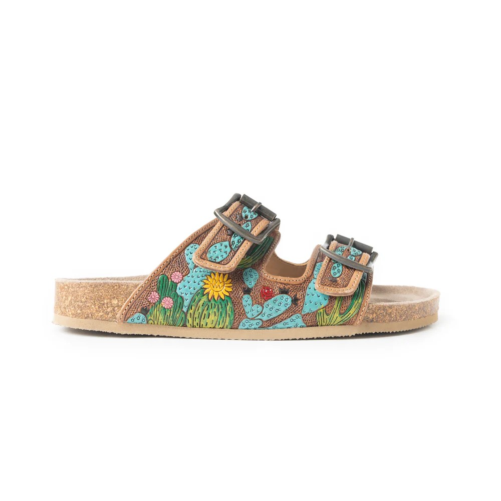 Falling Feather - Durable Tooled Leather Country Work & Western  Sandals Australia