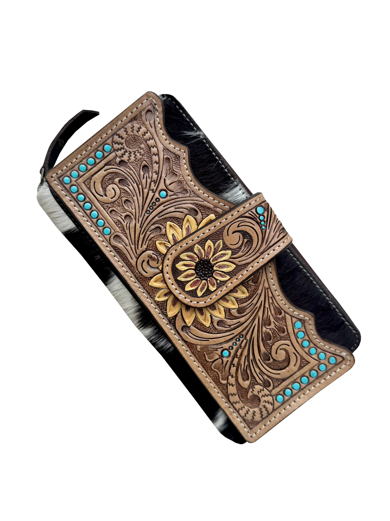 Maria – Genuine Cowhide and Tooled Leather Phone/ Wallet