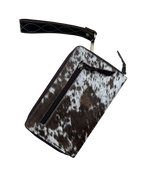 Tooled Leather Cowhide Boot Stitch Clutch Wallet