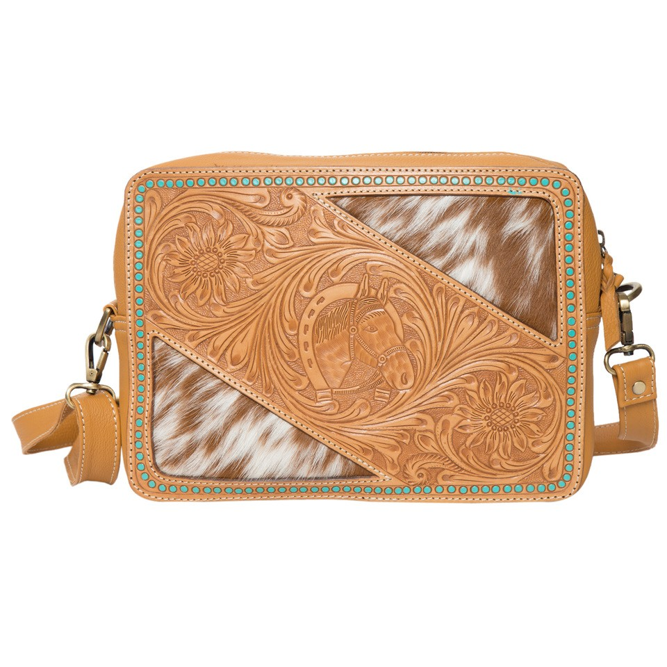 Coach – Genuine Cowhide and Tooled Leather Bag