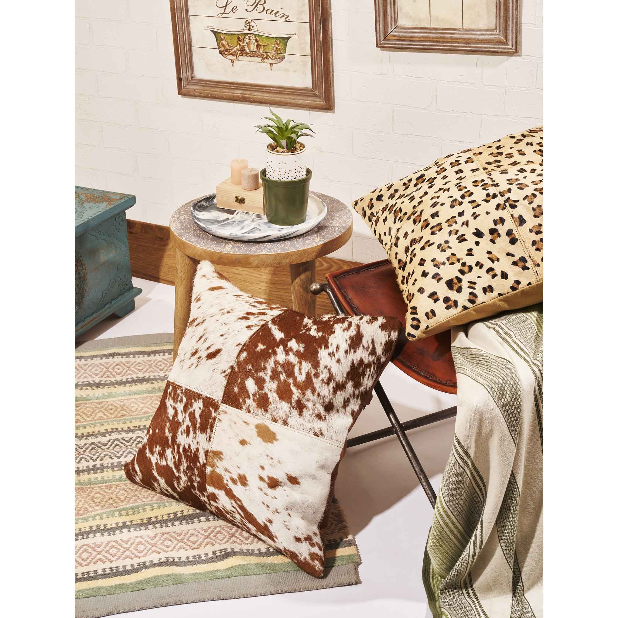 "Dapple" Genuine Cowhide Cushion Cover