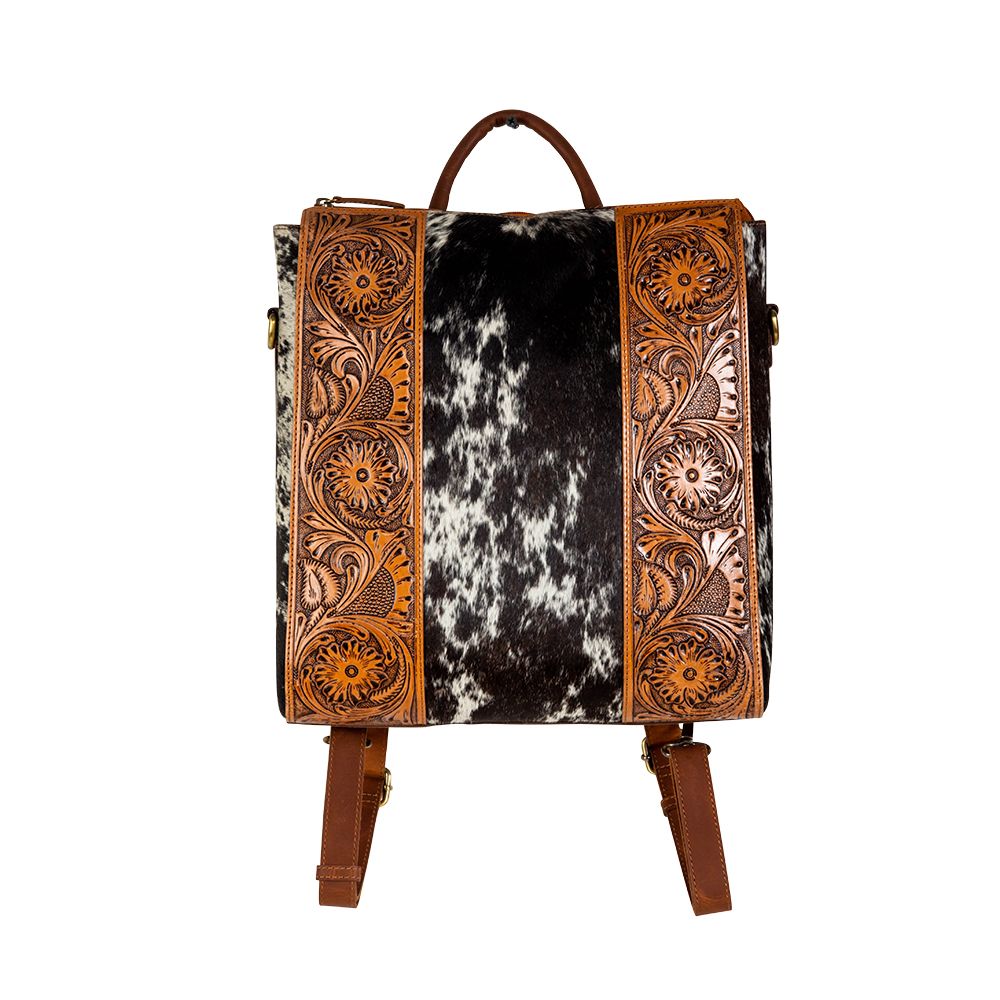 Wynona Fleur – Genuine Tooled Leather and Cowhide Bag