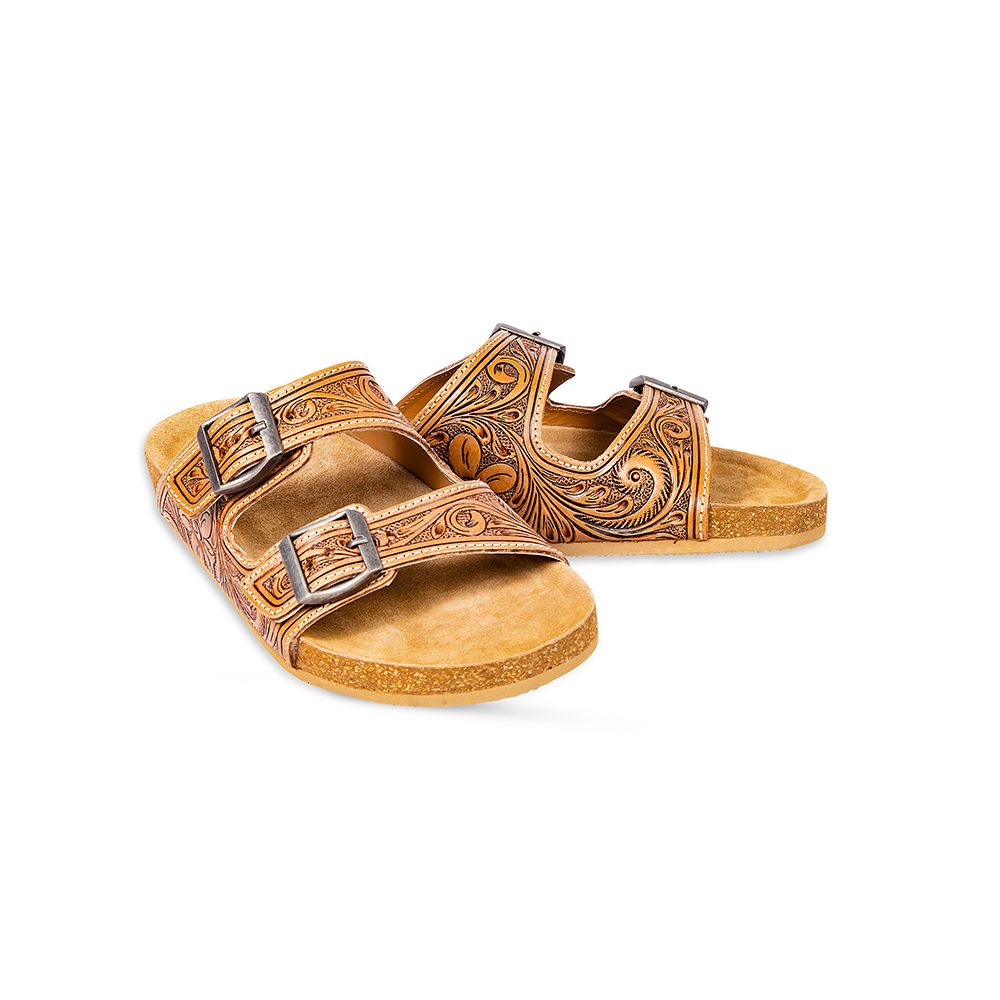 Darla - Durable Tooled Leather Country Work & Western Sandals Australia