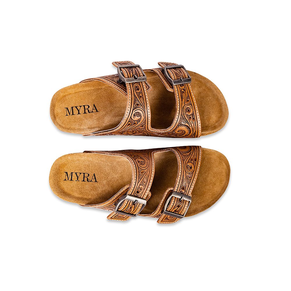 Darla - Durable Tooled Leather Country Work & Western Sandals Australia