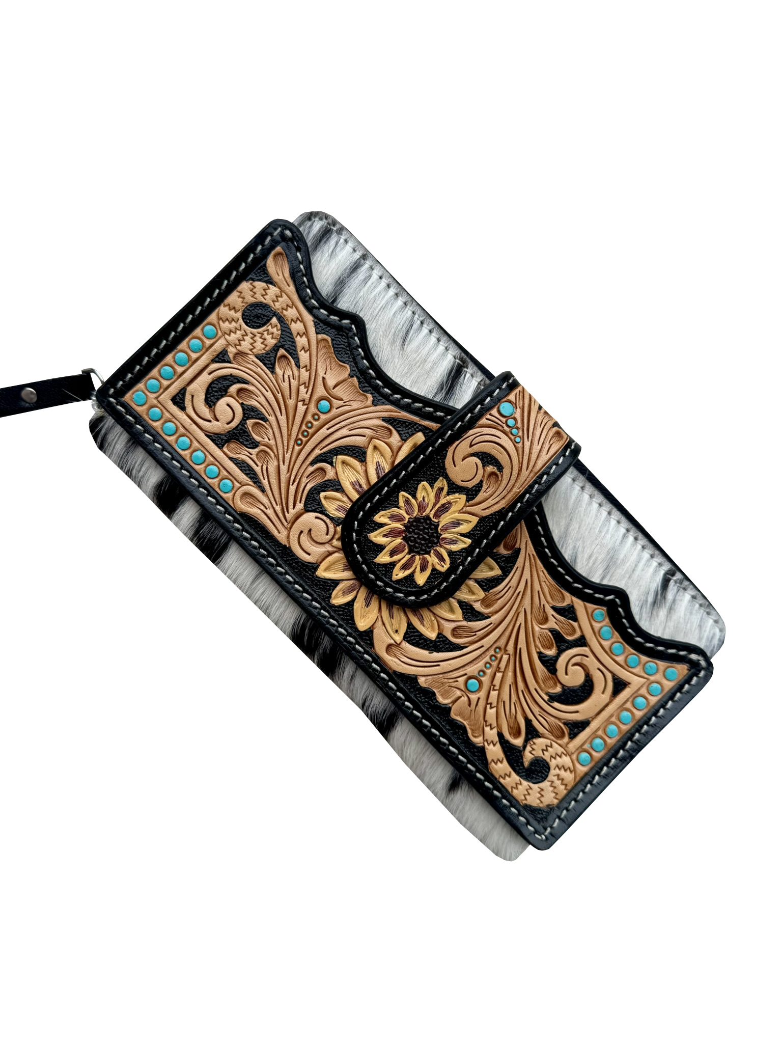 Maria – Genuine Cowhide and Tooled Leather Phone/ Wallet
