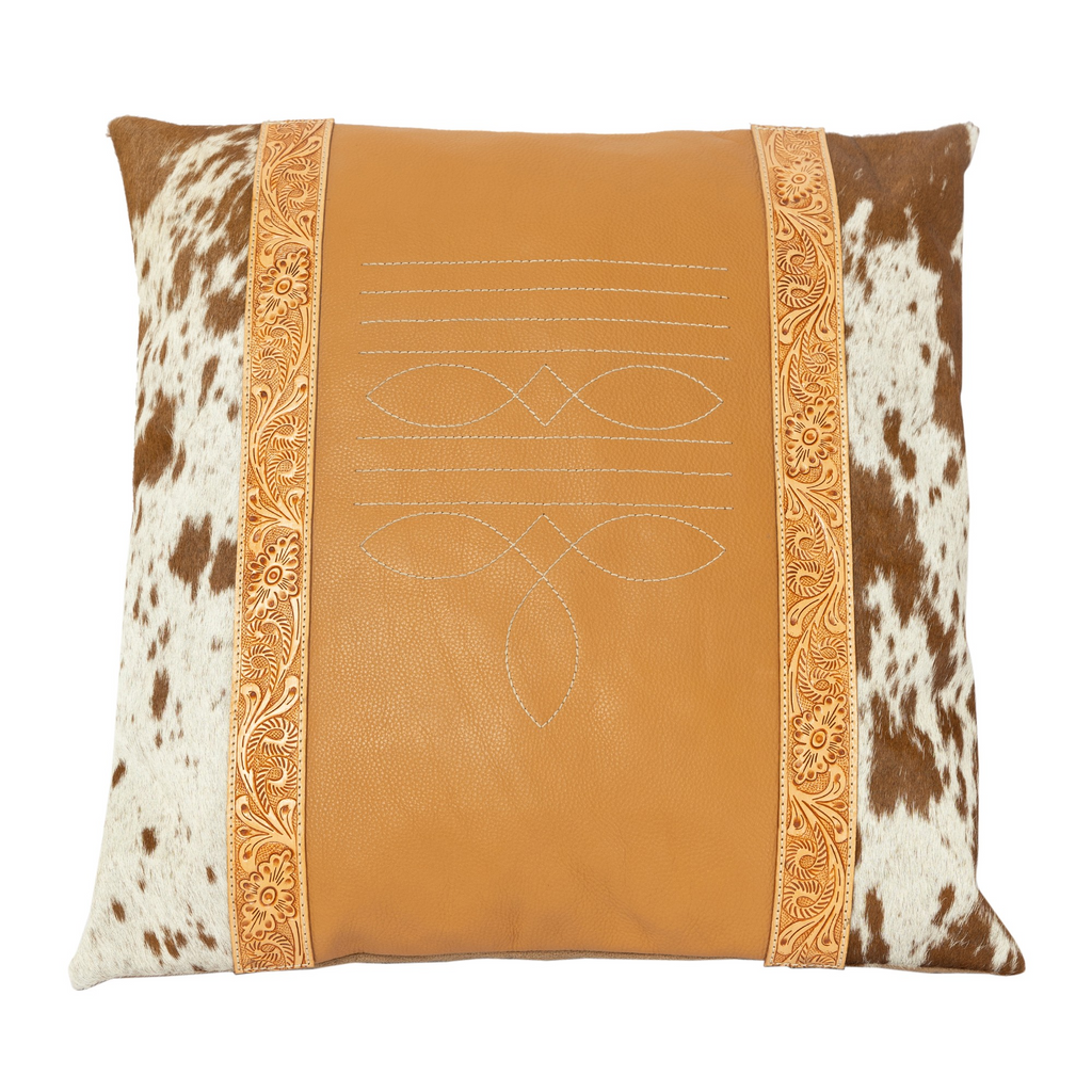 Genuine Cowhide and Leather Boot Stitch Cushion