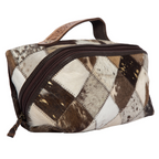 SAM - Patchwork Cowhide and Tooling Leather Cosmetics Bag