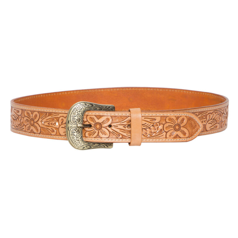 Kristy – Unisex Genuine Tooled Leather Belt