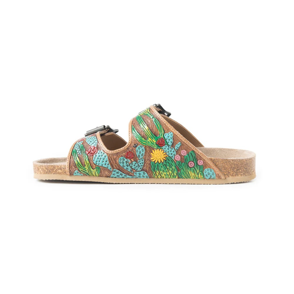 Falling Feather - Durable Tooled Leather Country Work & Western  Sandals Australia