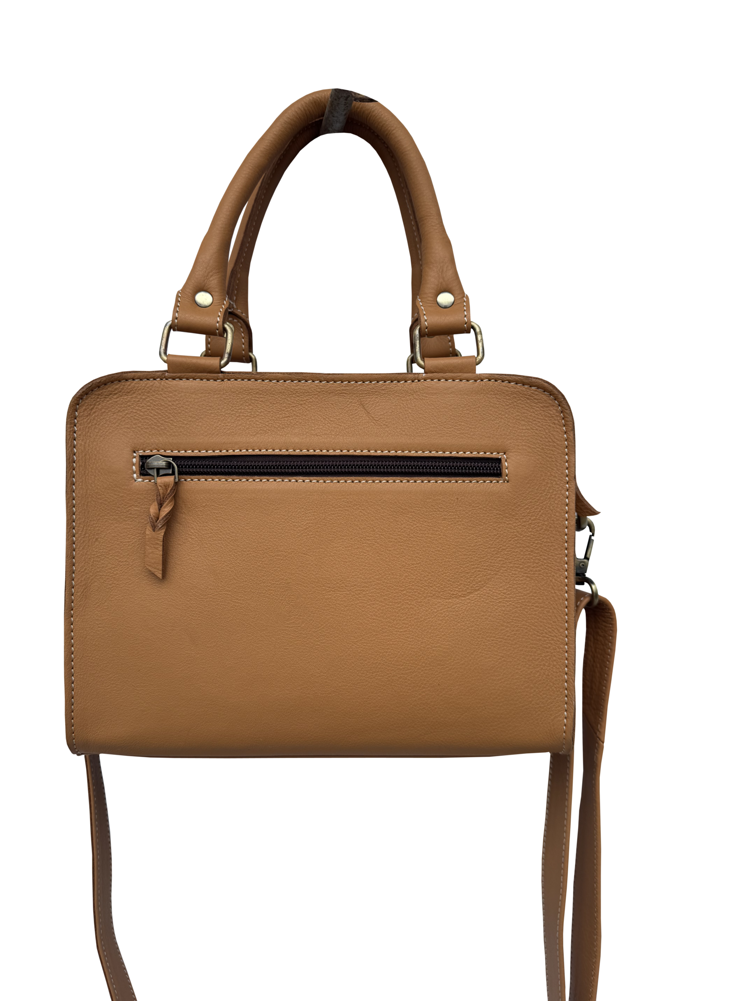 ORION - Tooled Leather Cowhide Boot Stitch Medium Bag